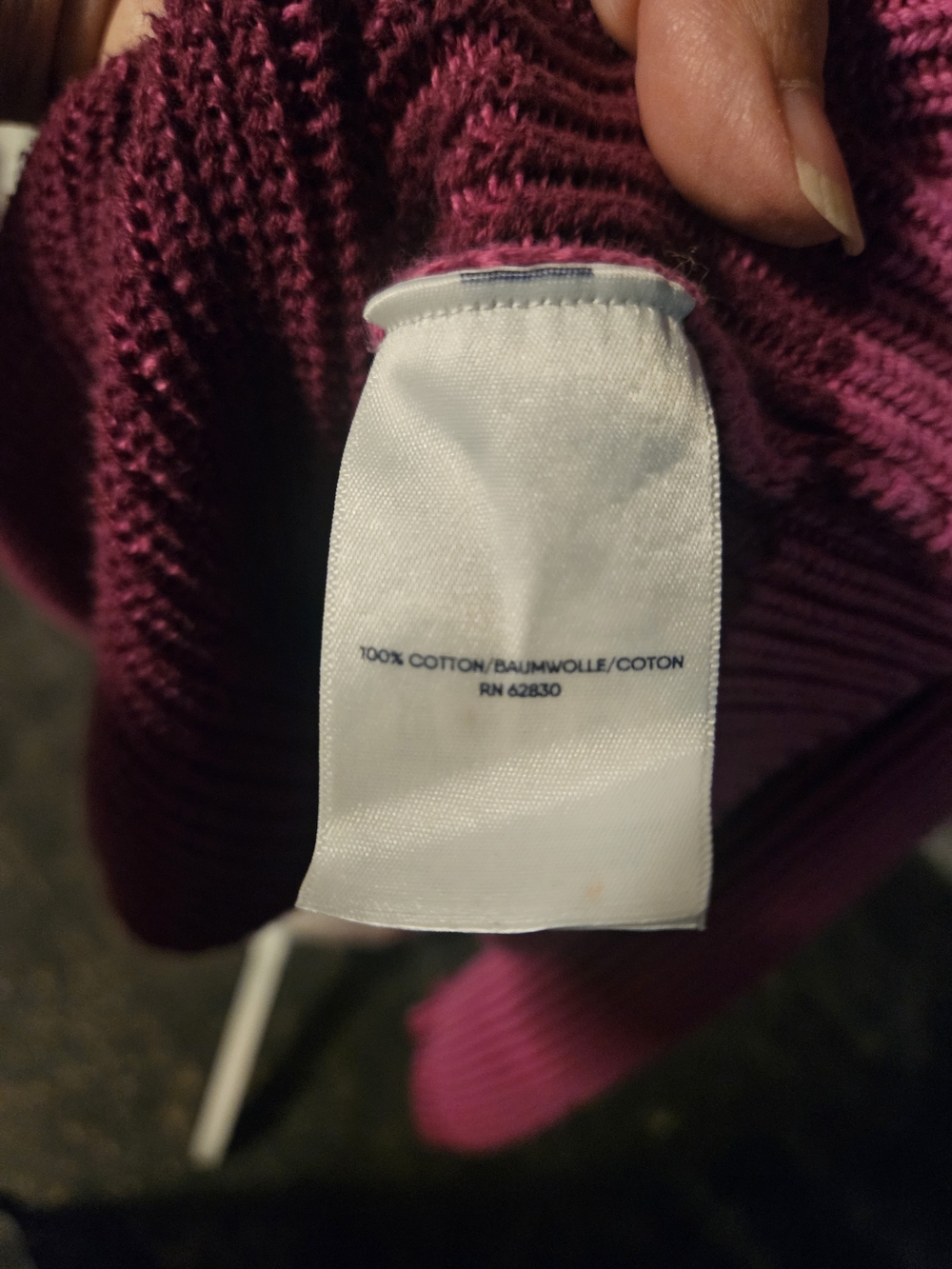 Lands' End Ribbed Crewneck Sweater in Raspberry - Picture 4 of 4